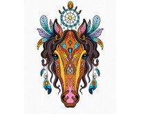 Zuty - Malování podle čísel - MANDALA KŮŇ 40x50 cm vypnuté plátno na rám