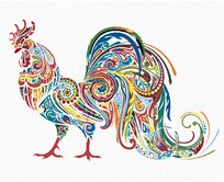 Zuty - Malování podle čísel - MANDALA KOHOUT 40x50 cm bez rámu a bez vypnutí plátna