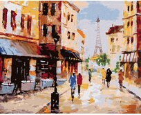 Zuty - Malování podle čísel - ULICE V PAŘÍŽI 40x50 cm vypnuté plátno na rám