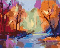 Zuty - Malování podle čísel - ABSTRAKTNÍ KRAJINA 40x50 cm bez rámu a bez vypnutí plátna