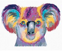 Zuty - Malování podle čísel - BAREVNÁ KOALA NA BÍLÉM POZADÍ 40x50 cm vypnuté plátno na rám