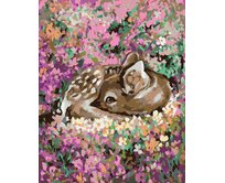 Zuty - Malování podle čísel - KOLOUŠEK MEZI KVĚTINAMI 40x50 cm vypnuté plátno na rám