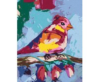 Zuty - Malování podle čísel - BAREVNÝ PTÁČEK NA VĚTVI 40x50 cm vypnuté plátno na rám