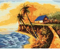 Zuty - Malování podle čísel - DOMEK NA POBŘEŽÍ 40x50 cm vypnuté plátno na rám