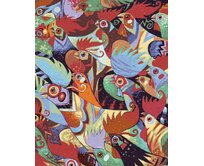 Zuty - Malování podle čísel - BAREVNÍ KOHOUTI 40x50 cm bez rámu a bez vypnutí plátna