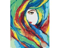 Zuty - Malování podle čísel - ŽENA A BAREVNÁ ABSTRAKCE 40x50 cm bez rámu a bez vypnutí plátna