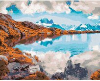 Zuty - Malování podle čísel - RÁNO NA JEZEŘE LAC BLANC 40x50 cm bez rámu a bez vypnutí plátna