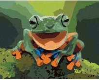 Zuty - Malování podle čísel - SMĚJÍCÍ SE ŽÁBA 40x50 cm vypnuté plátno na rám