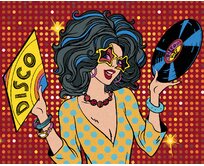 Zuty - Malování podle čísel - POP-ART DISCO ŽENA 40x50 cm vypnuté plátno na rám