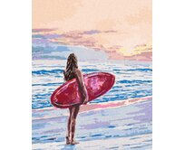 Zuty - Malování podle čísel - SURFAŘKA 40x50 cm vypnuté plátno na rám