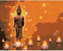 Zuty - Malování podle čísel - BUDDHA S LOTUSY 40x50 cm vypnuté plátno na rám