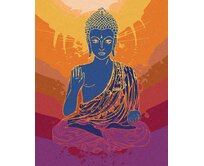 Zuty - Malování podle čísel - BUDDHA NA ORANŽOVÉM POZADÍ 40x50 cm vypnuté plátno na rám