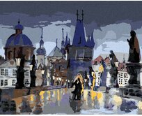 Zuty - Malování podle čísel - ABSTRAKTNÍ KARLŮV MOST II 40x50 cm vypnuté plátno na rám