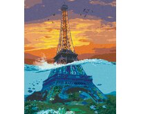 Zuty - Malování podle čísel - EIFFELOVA VĚŽ POD VODOU 40x50 cm bez rámu a bez vypnutí plátna