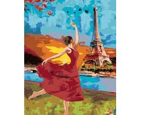 Zuty - Malování podle čísel - TANEC U EIFFELOVY VĚŽE 40x50 cm bez rámu a bez vypnutí plátna
