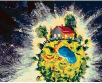 Zuty - Malování podle čísel - MALÝ PRINC A JEHO PLANETA 40x50 cm bez rámu a bez vypnutí plátna