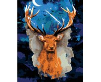 Zuty - Malování podle čísel - JELEN S TEMNOU GALAXIÍ 40x50 cm vypnuté plátno na rám