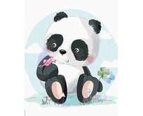 Zuty - Malování podle čísel - PANDA S MOTÝLKEM 40x50 cm bez rámu a bez vypnutí plátna