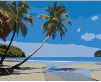 Zuty - Malování podle čísel - TROPICKÁ PLÁŽ V KARIBIKU 40x50 cm bez rámu a bez vypnutí plátna