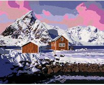 Zuty - Malování podle čísel - ÚŽASNÁ KRAJINA LOFOTSKÝCH OSTROVŮ 40x50 cm vypnuté plátno na rám