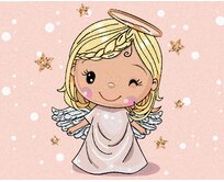 Zuty - Malování podle čísel - ROZTOMILÝ BLONĎATÝ ANDĚL 40x50 cm bez rámu a bez vypnutí plátna