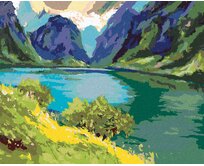 Zuty - Malování podle čísel - KLIDNÉ HORSKÉ PROSTŘEDÍ 40x50 cm vypnuté plátno na rám