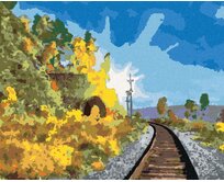 Zuty - Malování podle čísel - LETNÍ KRAJINA S ŽELEZNICÍ 40x50 cm bez rámu a bez vypnutí plátna