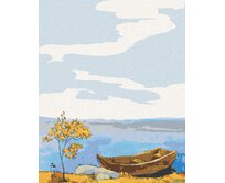 Zuty - Malování podle čísel - LOĎKA U BŘEHU 40x50 cm bez rámu a bez vypnutí plátna
