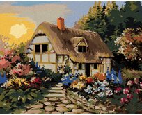 Zuty - Malování podle čísel - POHÁDKOVÁ CHALOUPKA 40x50 cm vypnuté plátno na rám