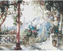 Zuty - Malování podle čísel - TERASA S KVĚTINAMI 40x50 cm vypnuté plátno na rám