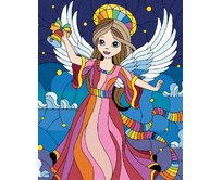 Zuty - Malování podle čísel - ŽENA BAREVNÝ ANDĚL 40x50 cm vypnuté plátno na rám