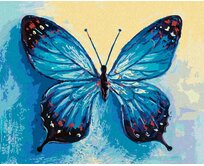 Zuty - Malování podle čísel - MODRÝ MOTÝL 40x50 cm bez rámu a bez vypnutí plátna
