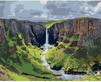 Zuty - Malování podle čísel - VODOPÁDY METSUNYANE 40x50 cm vypnuté plátno na rám