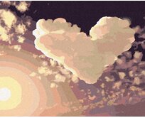 Zuty - Malování podle čísel - OBLÁČKOVÉ SRDCE 40x50 cm vypnuté plátno na rám