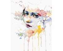 Zuty - Malování podle čísel - PORTRÉT ŽENA A ROZTEKLÉ BARVY 40x50 cm bez rámu a bez vypnutí plátna