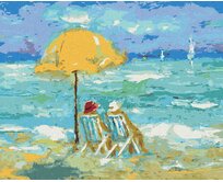 Zuty - Malování podle čísel - DOVOLENÁ NA PLÁŽI 40x50 cm vypnuté plátno na rám