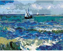 Zuty - Malování podle čísel - PLACHETNICE A MALOVANÉ MOŘE 40x50 cm vypnuté plátno na rám