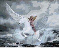 Zuty - Malování podle čísel - FANTASY ŽENA A PEGAS 40x50 cm vypnuté plátno na rám