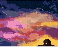 Zuty - Malování podle čísel - MEDVĚD A BAREVNÉ MRAKY 40x50 cm vypnuté plátno na rám