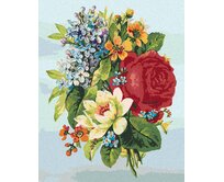 Zuty - Malování podle čísel - KOLÁŽ KVĚTINY 40x50 cm bez rámu a bez vypnutí plátna