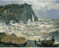 Zuty - Malování podle čísel - PŘÍBOJ V ÉTRETAT (CLAUDE MONET) 40x50 cm vypnuté plátno na rám