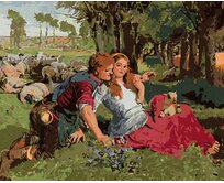 Zuty - Malování podle čísel - NAJATÝ OVČÁK (HOLMAN-HUNT WILLIAM) 40x50 cm vypnuté plátno na rám