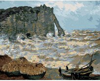 Zuty - Malování podle čísel - BOUŘLIVÉ MOŘE V ÉTRETAT (CLAUDE MONET) 40x50 cm bez rámu a bez vypnutí plátna