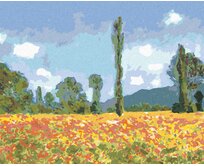 Zuty - Malování podle čísel - MAKOVÉ POLE V GIVERNY (CLAUDE MONET) 40x50 cm bez rámu a bez vypnutí plátna
