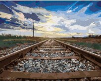 Zuty - Malování podle čísel - KOLEJE A MODRÉ NEBE 40x50 cm bez rámu a bez vypnutí plátna