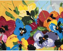 Zuty - Malování podle čísel - MIX BAREVNÝCH KVĚTIN 40x50 cm bez rámu a bez vypnutí plátna