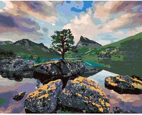 Zuty - Malování podle čísel - JEZERO INNERDALSVATNA 40x50 cm vypnuté plátno na rám