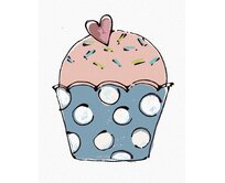 Zuty - Malování podle čísel - CUPCAKE SE SRDÍČKEM 2 (HALEY BUSH) 40x50 cm vypnuté plátno na rám