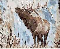 Zuty - Malování podle čísel - JELEN V KRAJINĚ (HALEY BUSH) 40x50 cm bez rámu a bez vypnutí plátna