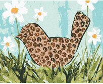 Zuty - Malování podle čísel - PTÁK V LEOPARDÍM VZORU (HALEY BUSH) 40x50 cm vypnuté plátno na rám